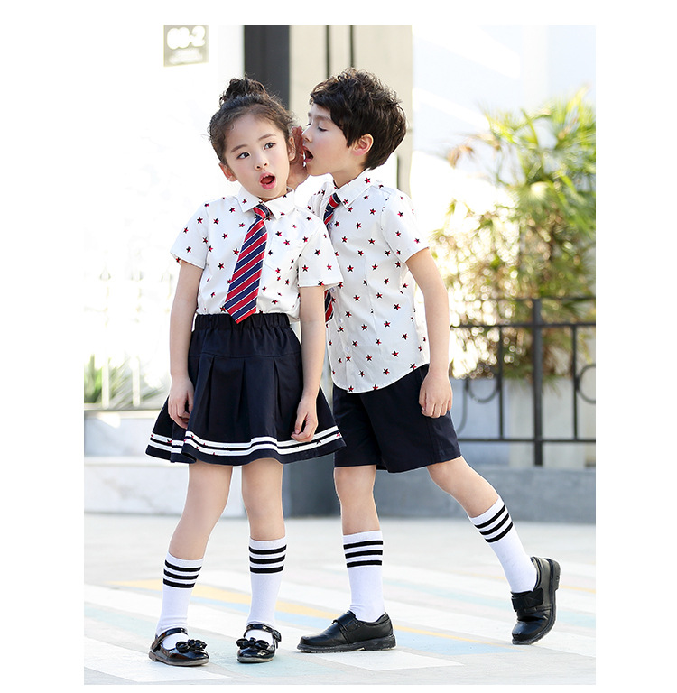 艾咪天使 中小學(xué)校服夏裝幼兒園校服看樣來圖樣衣定制