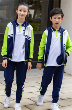 艾咪天使拉鏈衫運動套裝中小學翻領校服班服